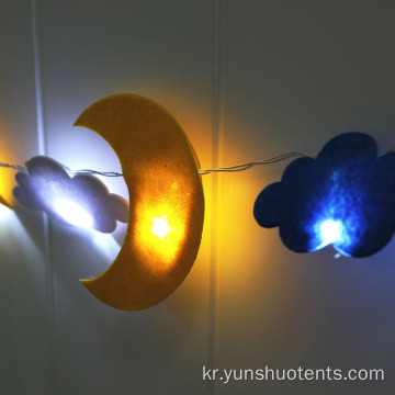 Cloud Stars Moon Hanging 장식품 LED 조명